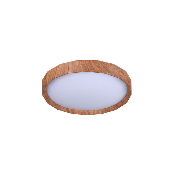 Irene Small LED Flush Mount Light 18W Tri Colour Wood & White