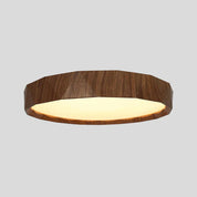 Irene Small LED Flush Mount Light 18W Tri Colour Wood & White