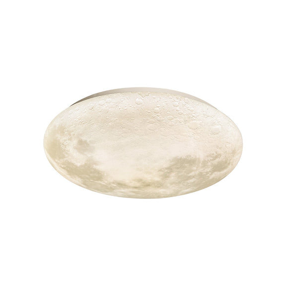 Luna Moon Large LED Flush Mount Light 36W Tri Colour White & Grey