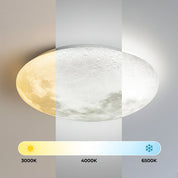 Luna Moon Large LED Flush Mount Light 36W Tri Colour White & Grey