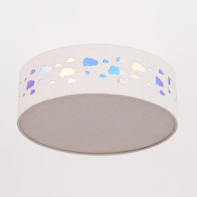Kiki Cloud Pattern LED Flush Mount Light 15.5W White & Linen