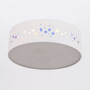 Kiki Star Pattern LED Flush Mount Light 15.5W White & Linen