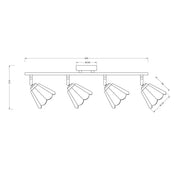 Coraline Linear Semi Flush Mount Light Brass & Champagne