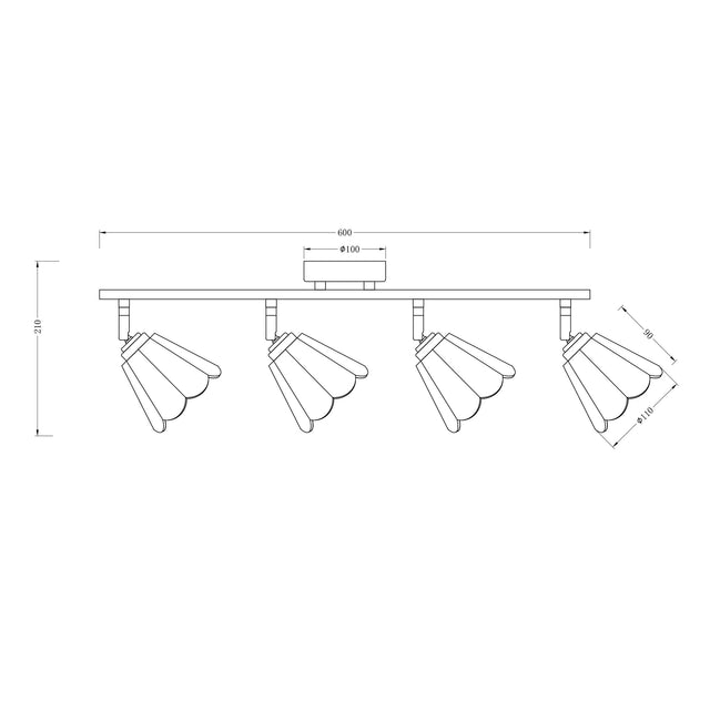 Coraline Linear Semi Flush Mount Light Brass & Champagne