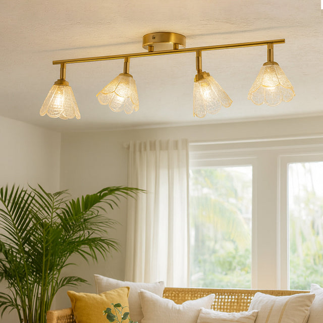 Coraline Linear Semi Flush Mount Light Brass & Champagne