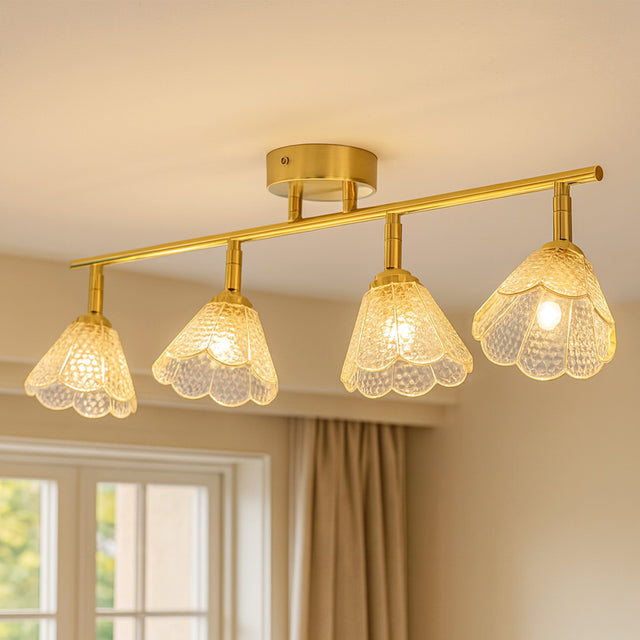 Coraline Linear Semi Flush Mount Light Brass & Champagne