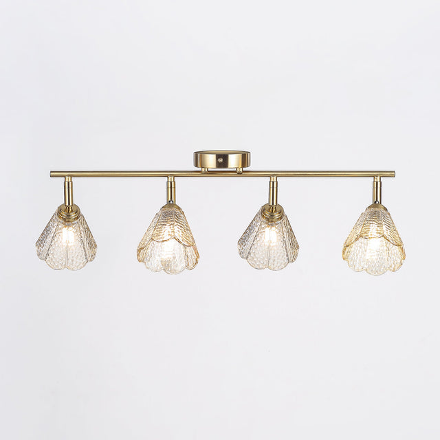 Coraline Linear Semi Flush Mount Light Brass & Champagne