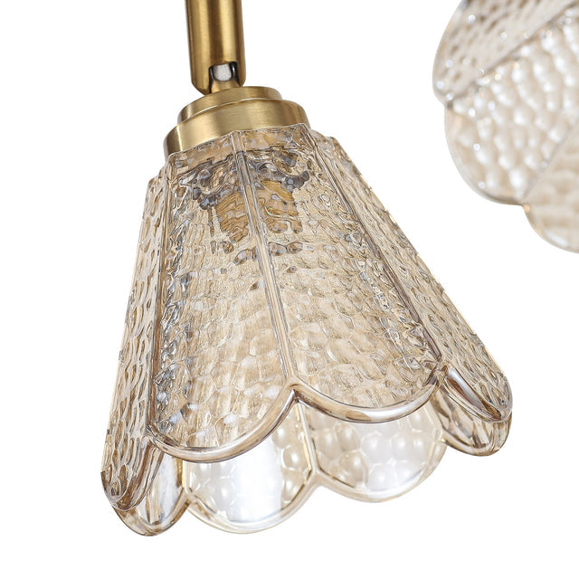 Coraline Linear Semi Flush Mount Light Brass & Champagne