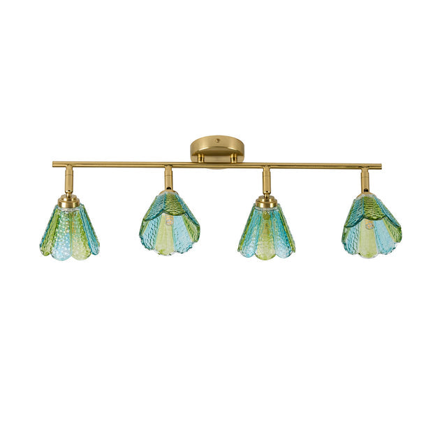 Coraline Linear Semi Flush Mount Light Brass & Multicolour