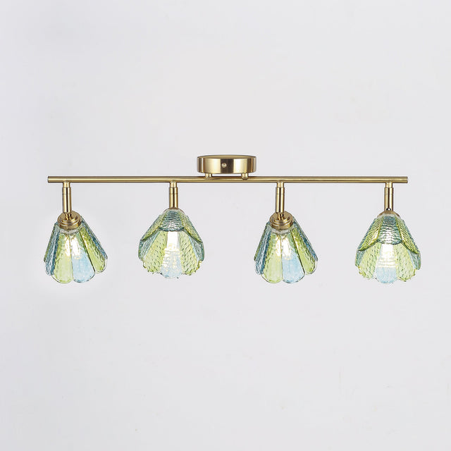 Coraline Linear Semi Flush Mount Light Brass & Multicolour