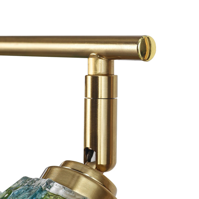 Coraline Linear Semi Flush Mount Light Brass & Multicolour