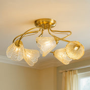 Coraline Semi Flush Mount Light Brass & Champagne
