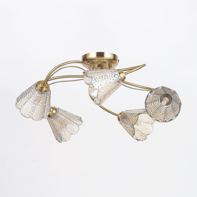 Coraline Semi Flush Mount Light Brass & Champagne