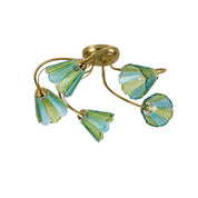 Coraline Semi Flush Mount Light Brass & Multicolor