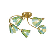 Coraline Semi Flush Mount Light Brass & Multicolor