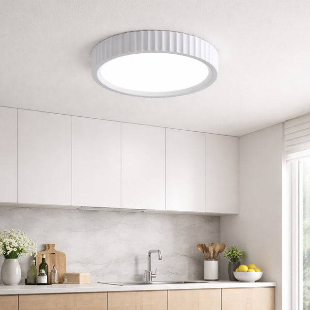 Mallory Plaster LED Large Ceiling Light 30W 3CCT White