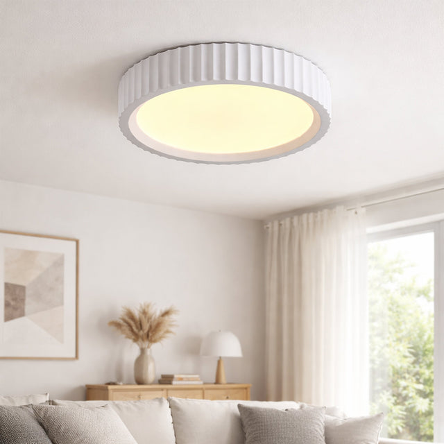 Mallory Plaster LED Large Ceiling Light 30W 3CCT White