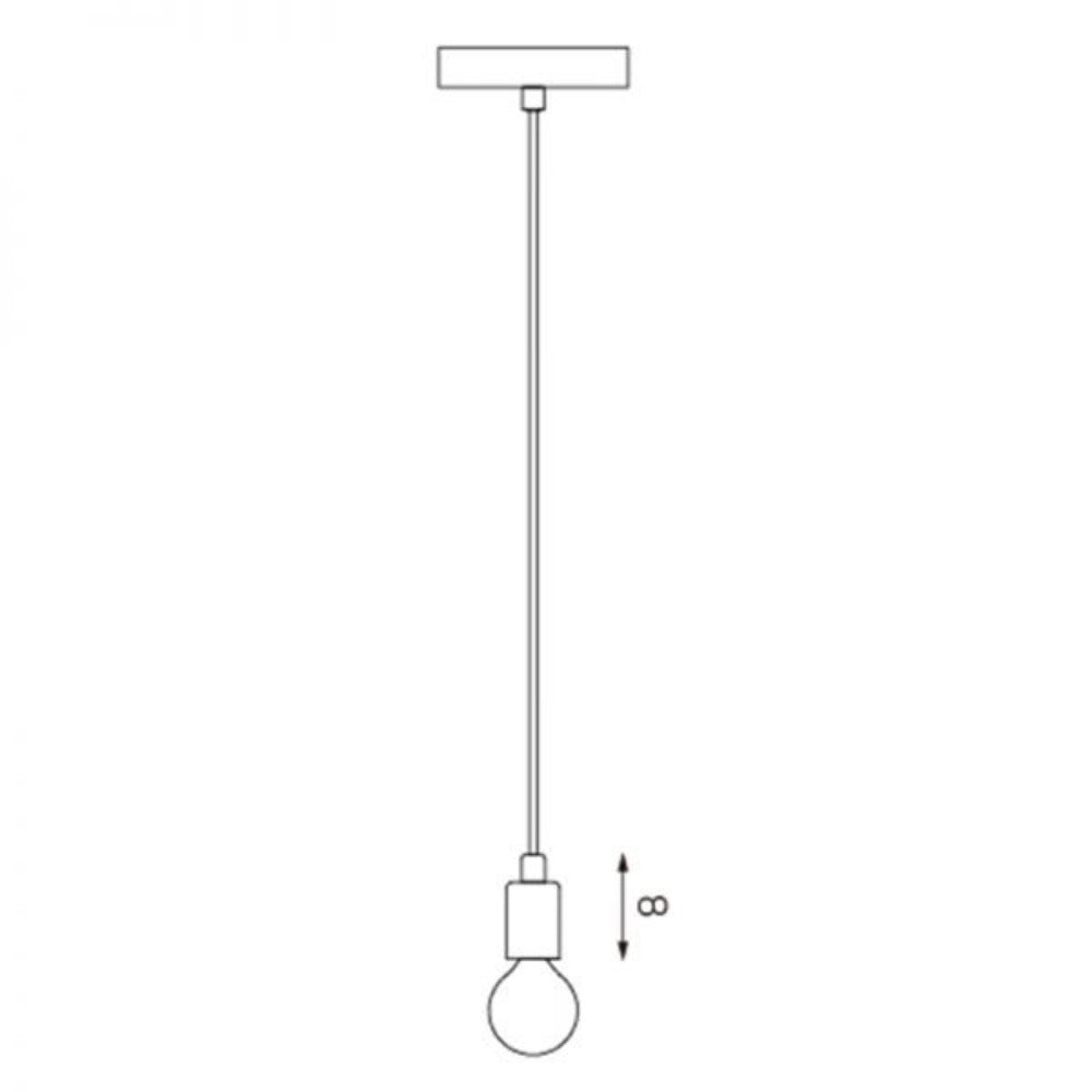 Pharos Chrome Pendant with Fabric Cable - Red Cable