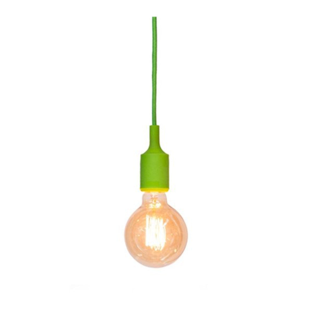 Polly Silicone Pendant with Fabric Cable - Green Cable