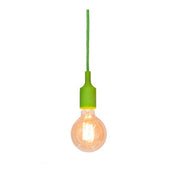 Polly Silicone Pendant with Fabric Cable - Green Cable