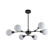 Grette 6 Lights Pendant Light Pearl Black & Opal