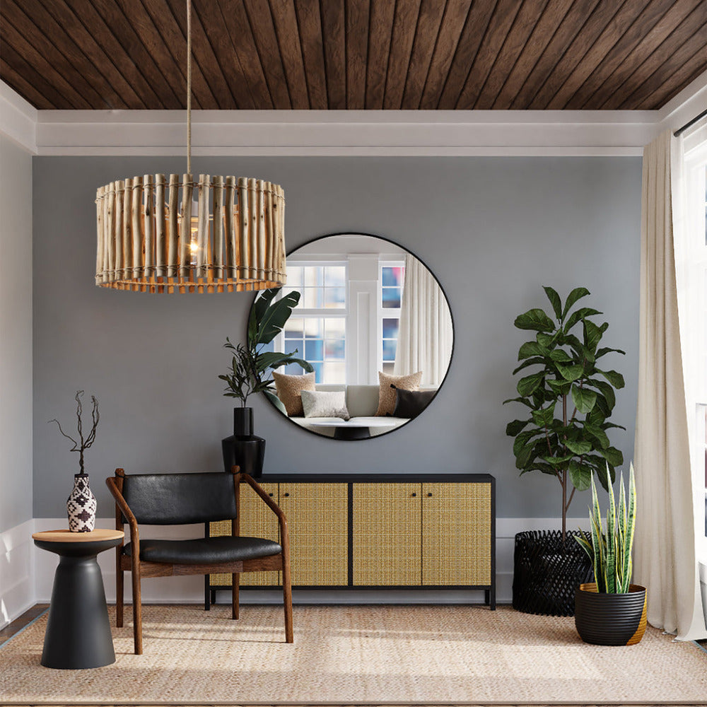 Vanessa 1 Light Pendant Natural Wood
