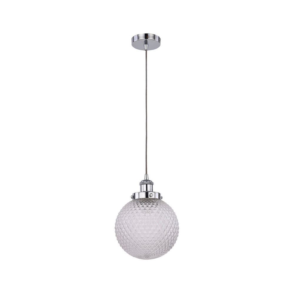 Casablance 1 Light Large Pendant Chrome & Clear