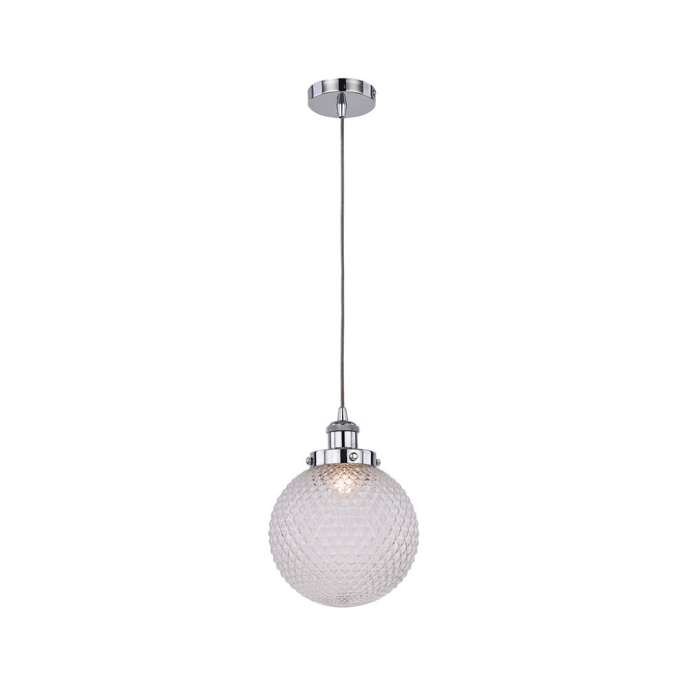 Casablance 1 Light Large Pendant Chrome & Clear