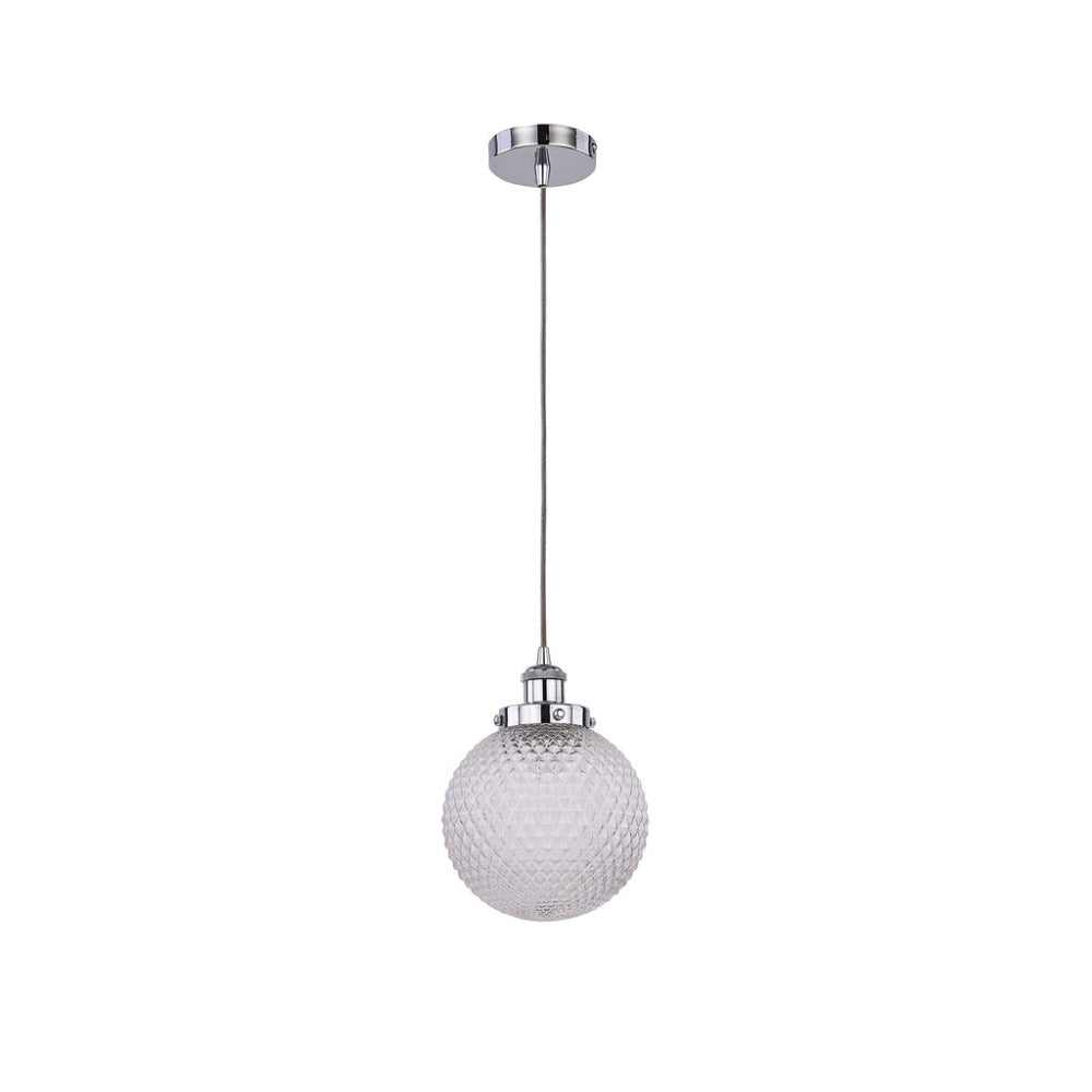Casablance 1 Light Small Pendant Chrome & Clear