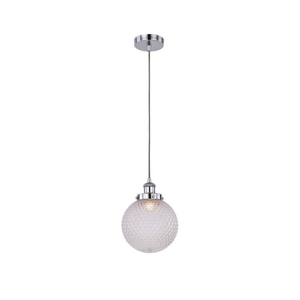 Casablance 1 Light Small Pendant Chrome & Clear