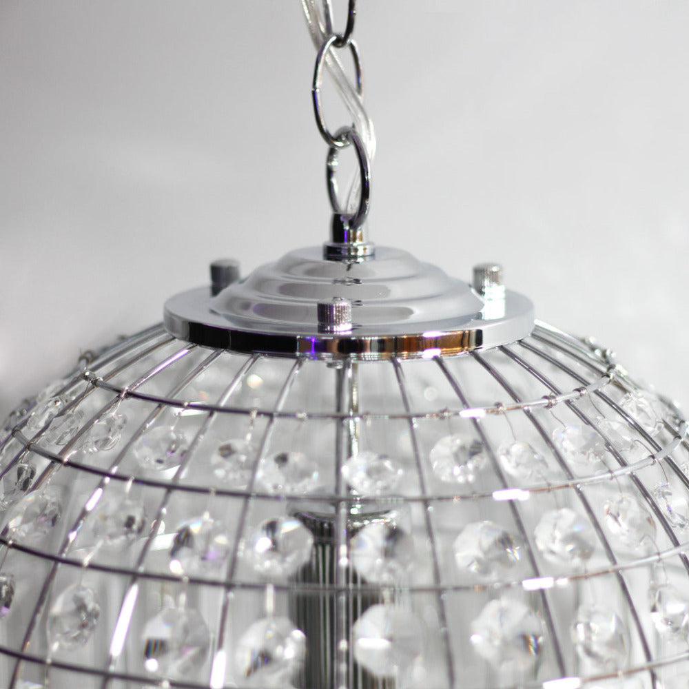Lode 1 Light Small Pendant Matt Chrome & Clear