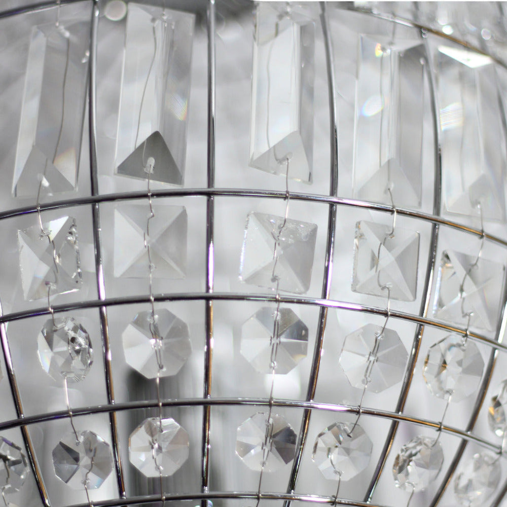 Lode 1 Light Small Pendant Matt Chrome & Clear
