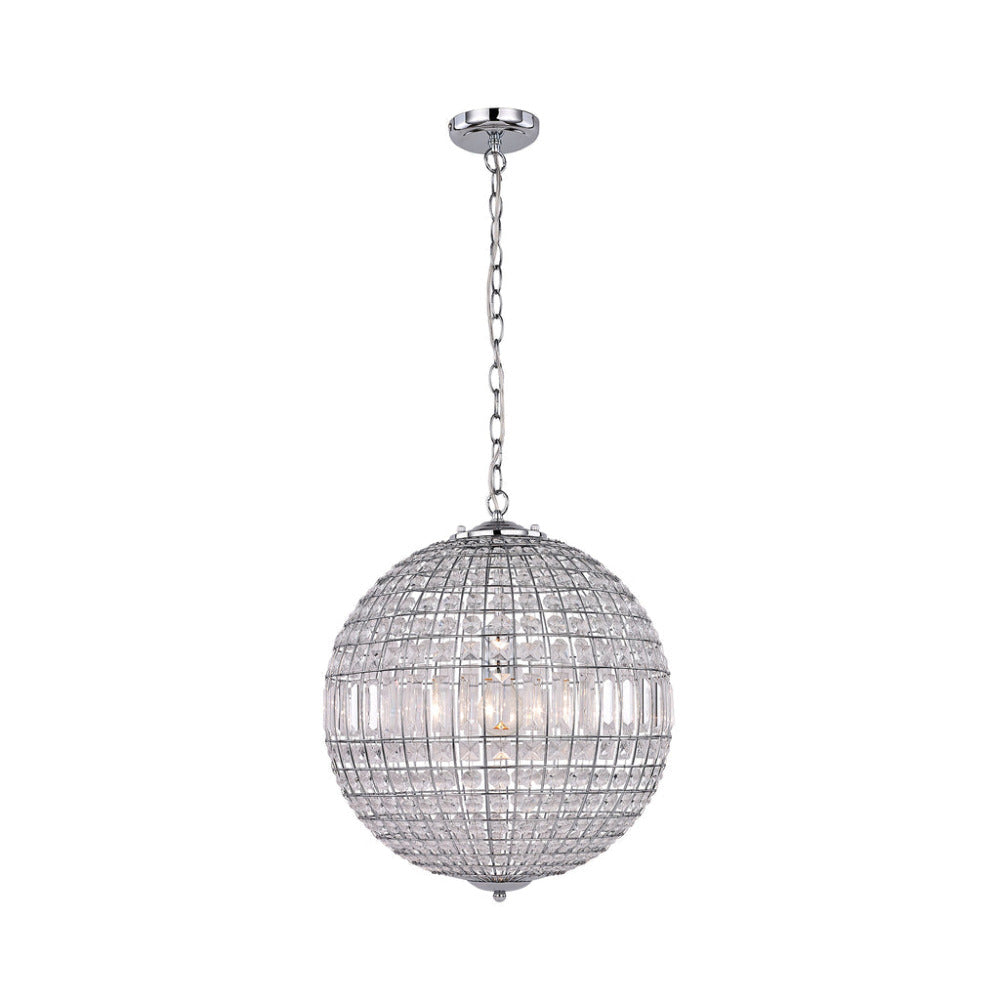 Lode 1 Light Large Pendant Matt Chrome & Clear