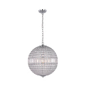 Lode 1 Light Large Pendant Matt Chrome & Clear