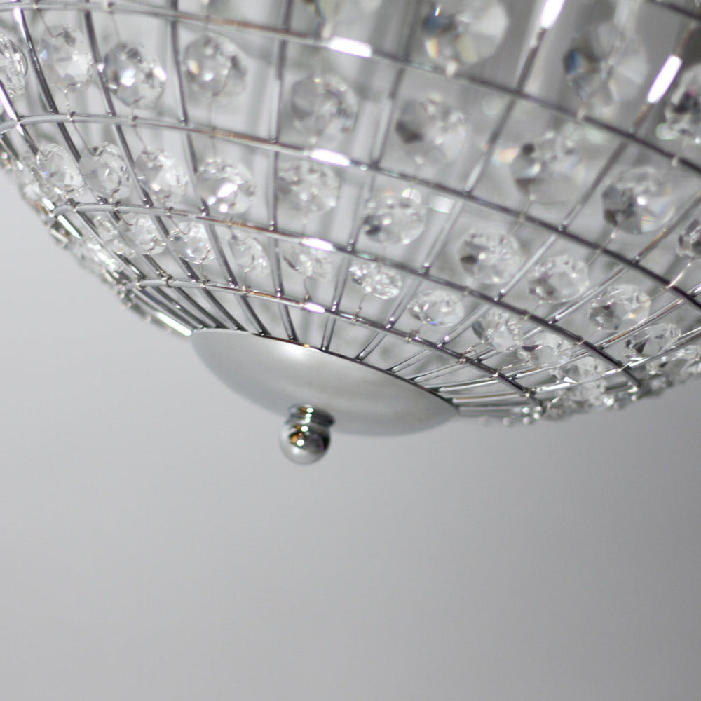 Lode 1 Light Large Pendant Matt Chrome & Clear