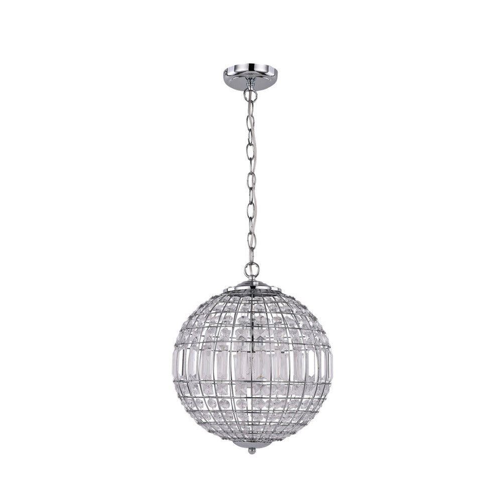 Lode 1 Light Small Pendant Matt Chrome & Clear