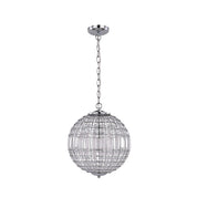 Lode 1 Light Small Pendant Matt Chrome & Clear