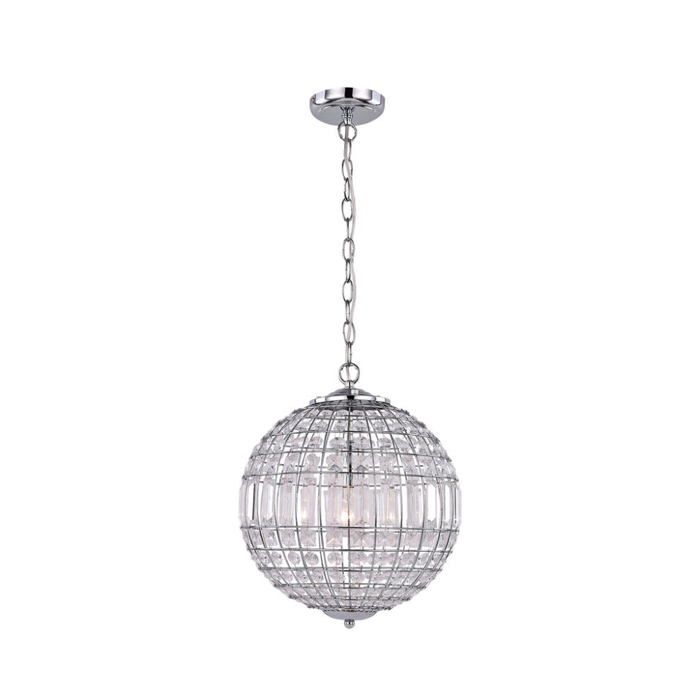 Lode 1 Light Small Pendant Matt Chrome & Clear