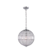 Lode 1 Light Small Pendant Matt Chrome & Clear