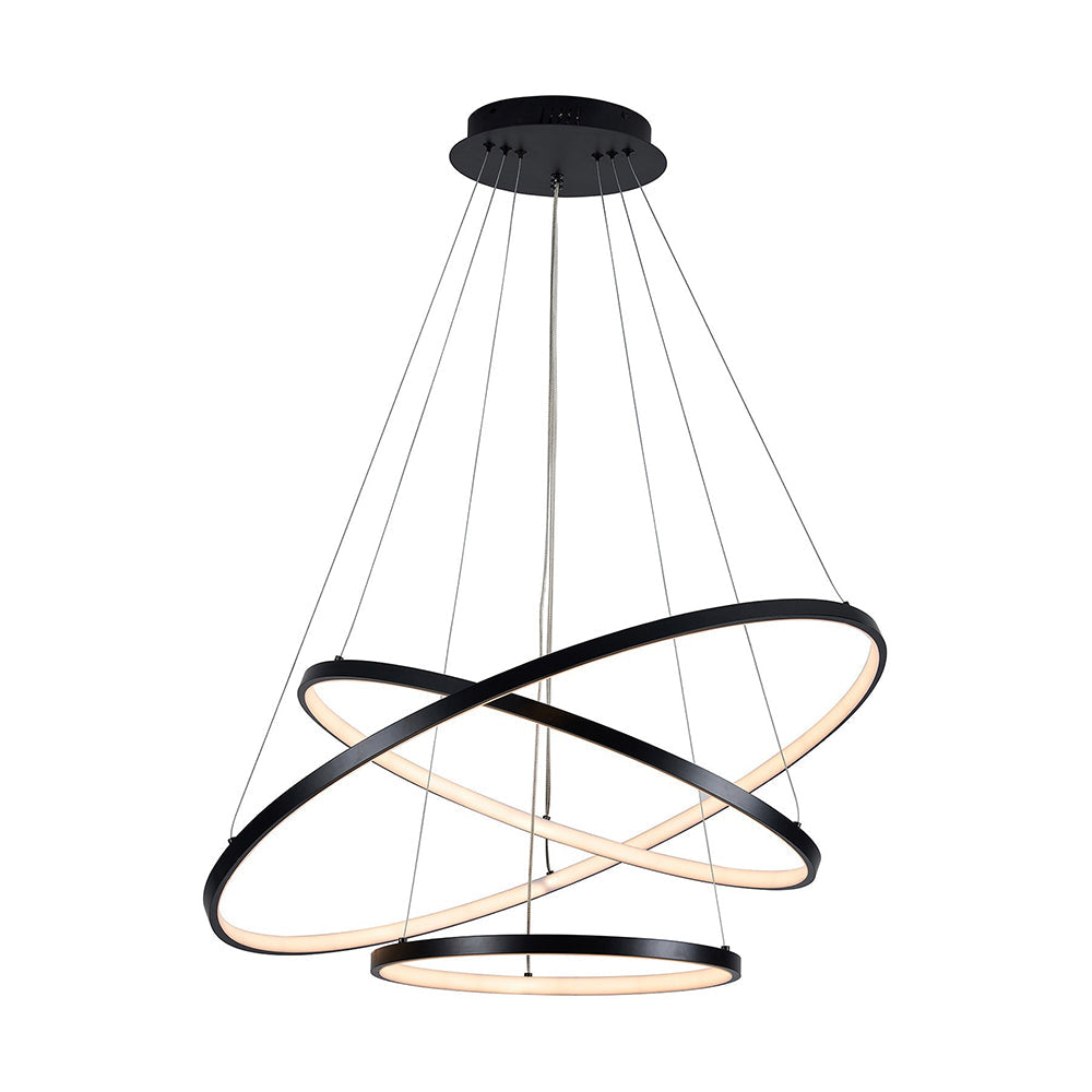 Trinity LED Ring Pendant W800mm Black Aluminium 3000K