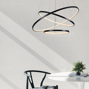 Trinity LED Ring Pendant W1000mm Black Aluminium 3000K