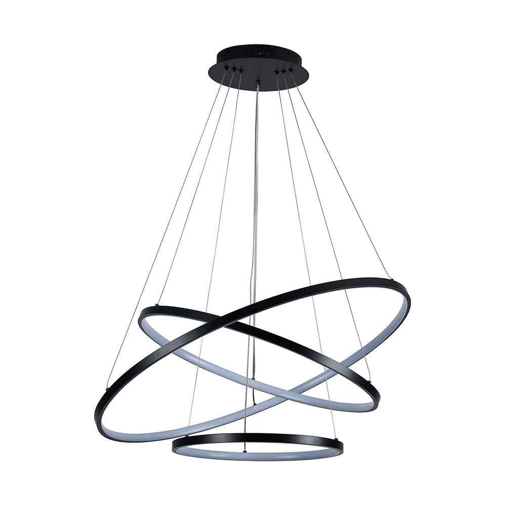 Trinity LED Ring Pendant W1000mm Black Aluminium 3000K