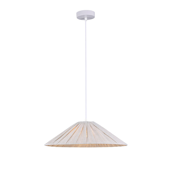 Pamela Large Pendant Light White & Linen
