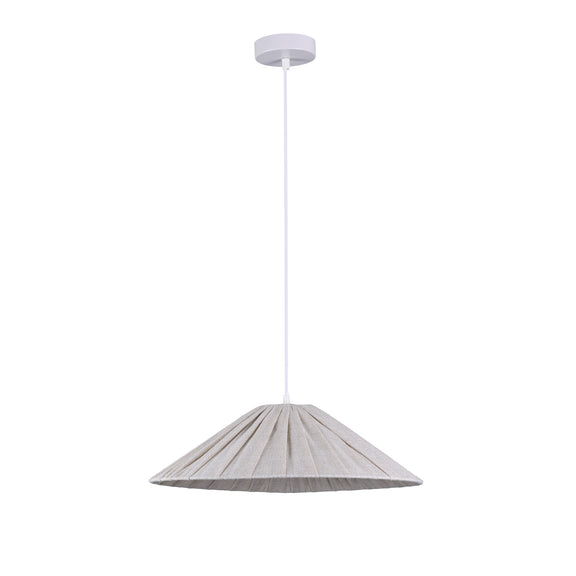 Pamela Large Pendant Light White & Linen