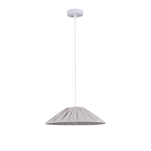 Pamela Small Pendant Light White & Linen