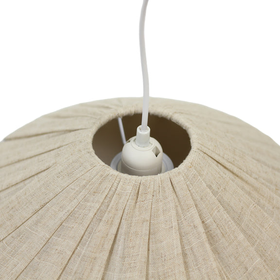 Pamela Small Pendant Light White & Linen