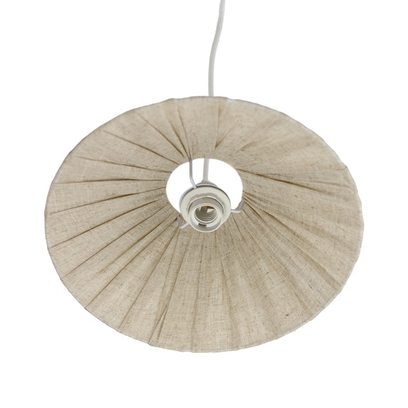 Pamela Small Pendant Light White & Linen