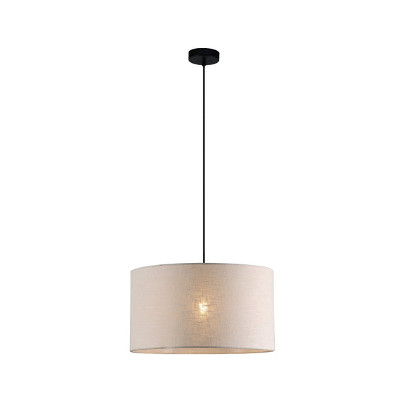 Linea Pendant Light Black & Linen