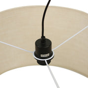 Linea Pendant Light Black & Linen