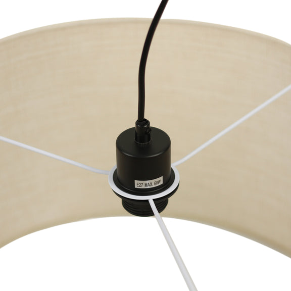 Linea Pendant Light Black & Linen